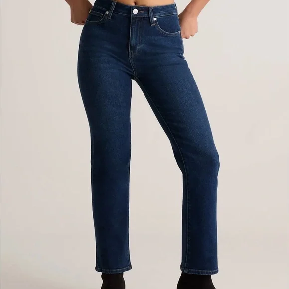 🆕 Quince Bella Stretch Straight Jeans 24 - Picture 1 of 5